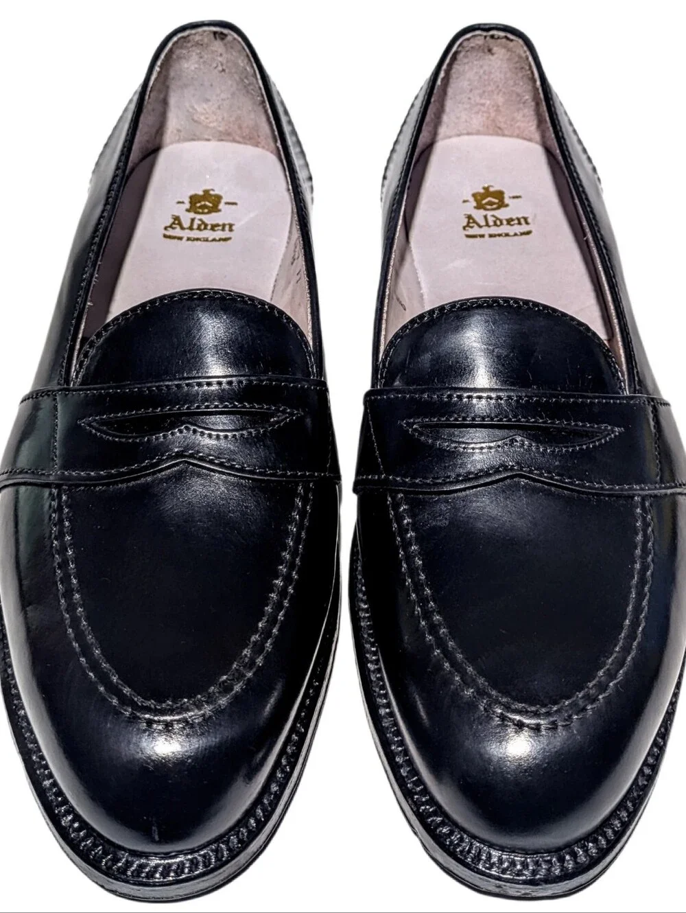 Alden Men's 6845 - Full Strap Slip On - Black Horween Shell Cordovan Size 11 c